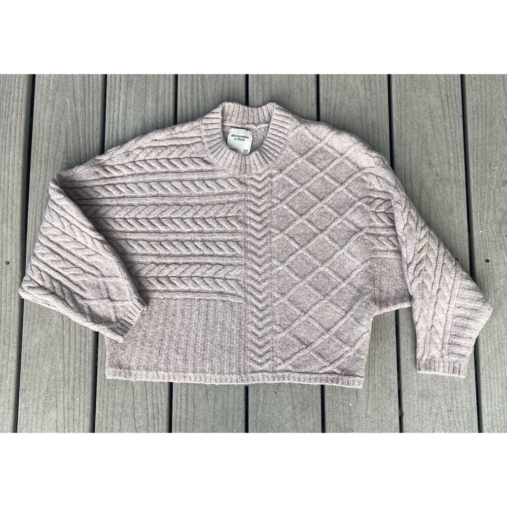 Abercrombie & Fitch Y2K Fisherman Sweater Oatmeal Beige Women's S/M Dolman